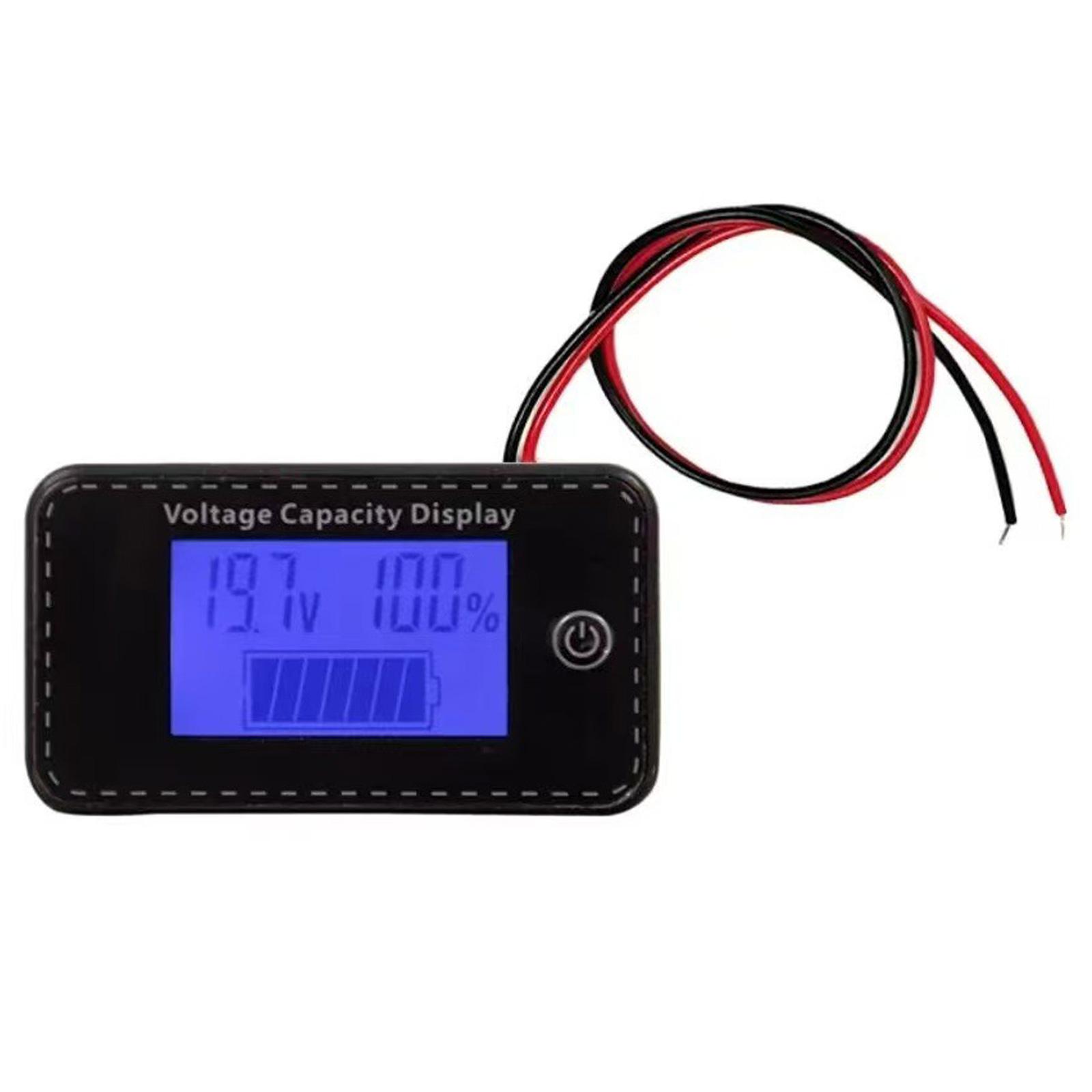 

5-100V Battery Meter, Battery Capacity Voltages Indicator, Leads-Acid & Lithiums Charge Discharge Monitors Motorcycle синій