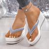 Fashion Summer Women Sandals Platform Beach Trend Shoes Women Fashion Clip Toe Flip-flop Outdoor Rhinestone Sandals Sandalias De Mujer