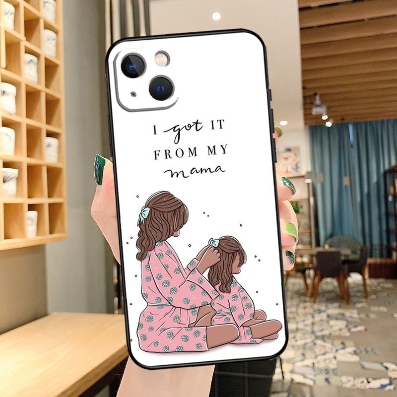 Mom Daughter Girl Son Dad Cover For iPhone 14 15 16 Pro Max XS XR X Case For iPhone 11 12 13 Pro Max Mini Plus