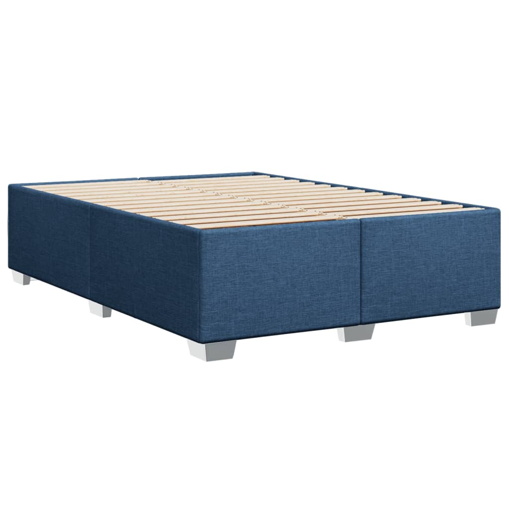 Bed Frame without Mattress Blue 140 x 190 cm Fabric