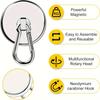 1-20PCS Strong Neodymium Magnetic Hooks Keychain Hooks 360°Rotating Carabiner Magnetic Ring Home Kitchen Bathroom Hanger