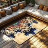 Unique Area Rug Vintage Persian Style Bohemian Floor Mat Living Room Decor Home Carpet Non-Slip Modern Abstract Design Indoor Ou