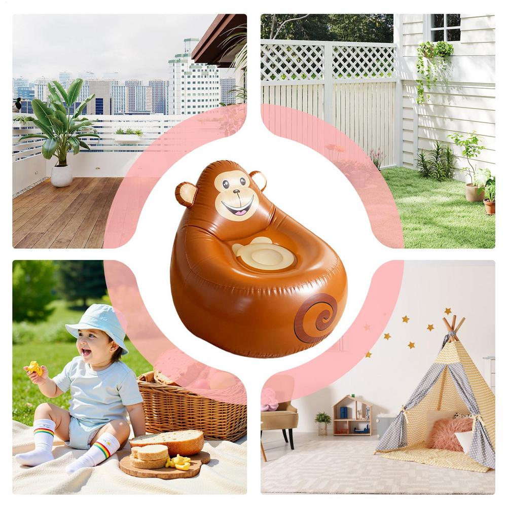 Inflatable Chair For Kids Portable Animal Shape Chair Outdoor Couch For Kids Camping Patio Beach Travel Indoor Backyard Garden