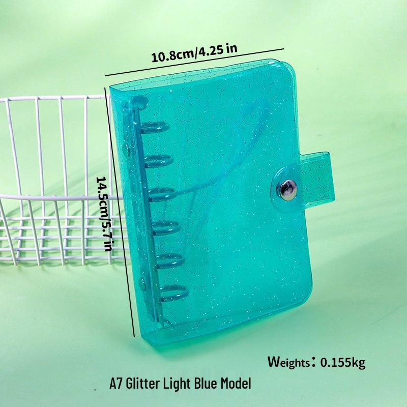 Couverture transparente A7 en PVC à 6 trous pour carnet à feuilles mobiles