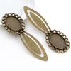 Neumodisches 2er-Set Lesezeichen (18 x 25 mm Innenmaß), antiksilberplattiert und bronzefarben, schlichtes Design, handgefertigt, Cabochon-Sockel, Kameenfassung