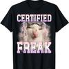 Certified Freak Eat Cement Cursed Cat Funny Cats Meme Humor T-Shirt(4)