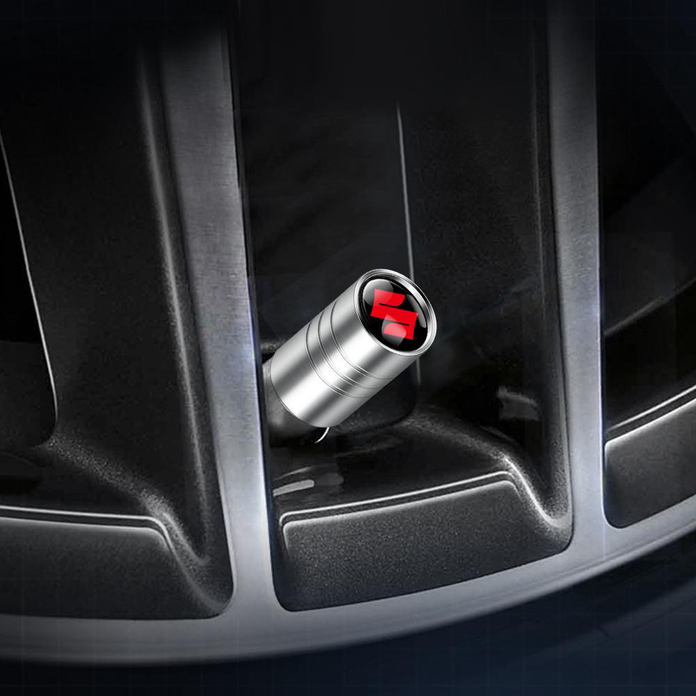 4pcs Metal Alloy Car Tire Valve Caps Wheel Dust Caps For Suzuki Swift Sport Vitara Jimny SX4 Alto Splash Wagon Baleno Ignis
