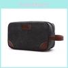 Korean Style Thick Casual Canvas Bag Solid Color Portable Coin Purse Unisex Storage Bag Makeup Bag