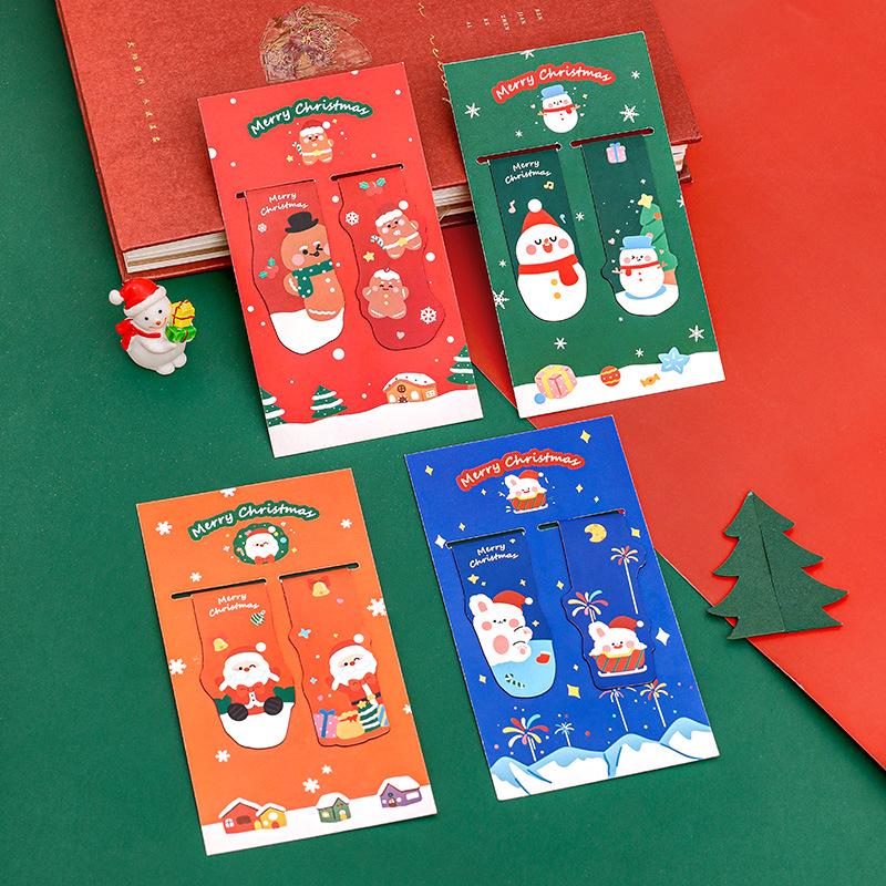 Cross-Border Cartoon Christmas Magnetic Bookmarks - Creative Children's Stationery & Gift Set