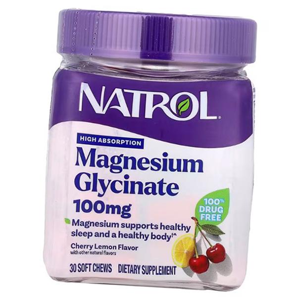 

Легкоусвояемый Магний глицинат, High Absorption Magnesium Glycinate Chews, Natrol 30таб Вишня-лимон (36358063) 30tab