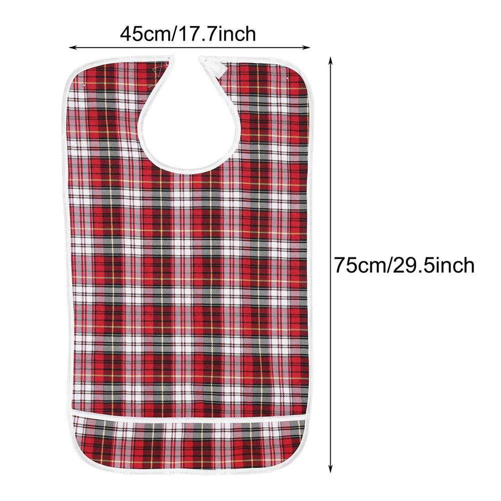 

Водонепроницаемый нагрудник для взрослых пожилых людей для еды, моющийся, с карманом, помощь при еде, защита одежды синий