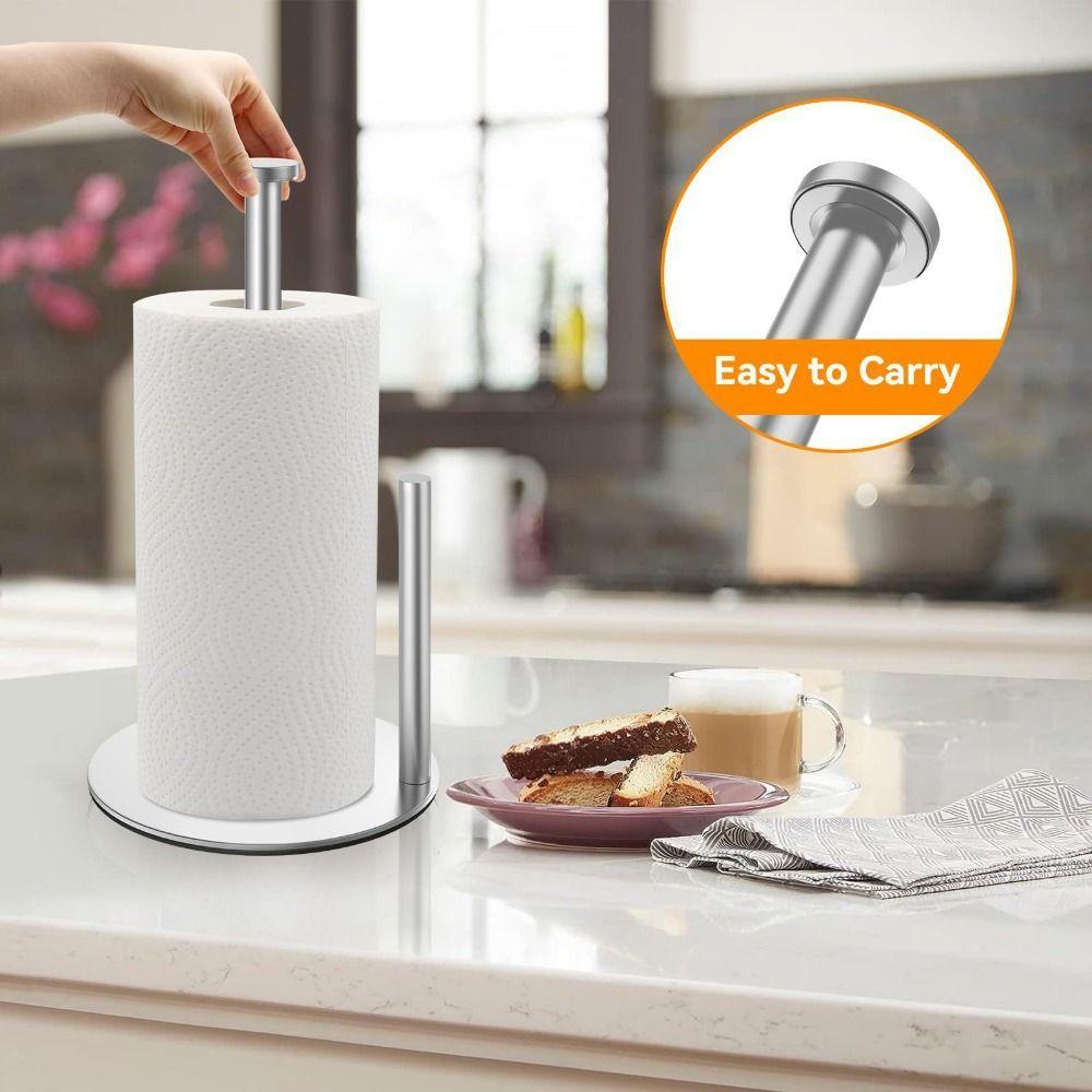 One-Handed Tear Paper Towel Stand Stainless Steel Paper Towel Dispenser  Bathroom