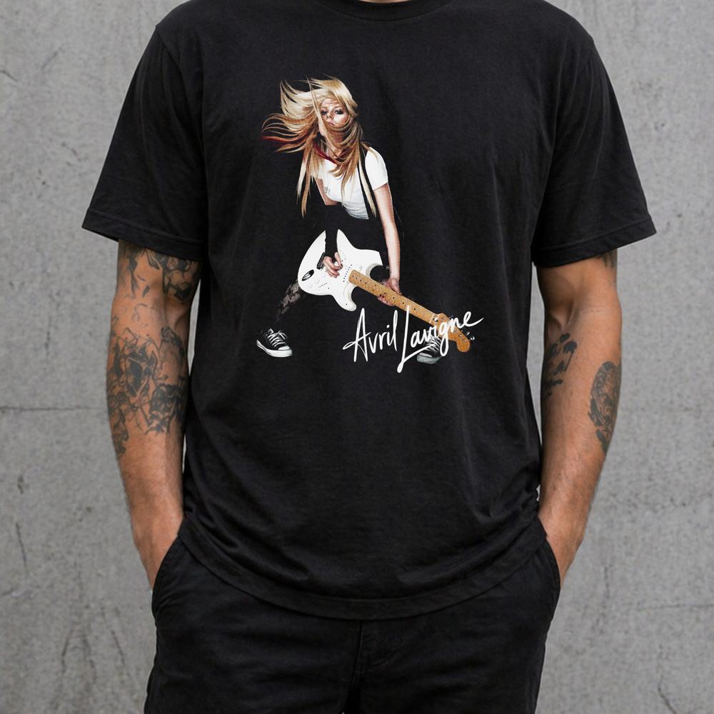 Avril Lavigne T Shirt Pop Punk Rock Graphic Tee Adults Kids Black Gift 2XL