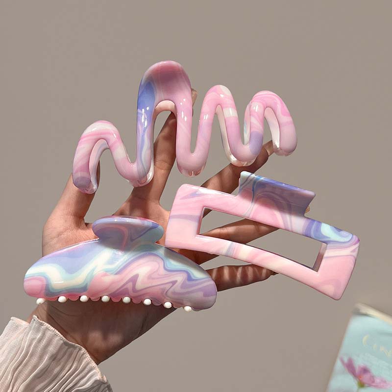 

Korean Gradient Hair Claw Clip for Women Large Thick Hair Shark Clip Hairpin Barrettes Fashion Girl Hair Accessories