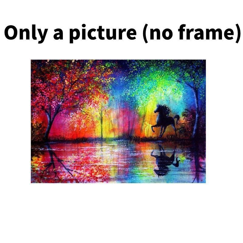 

Colored Frameless Horse Wall Decoration Painting Animal Art Home Decorate Gift