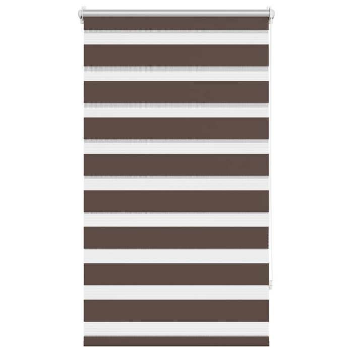 Store enrouleur - Zebra - Tamisant zébré - Tissu 67×120 cm (rail 70 cm) - Polyester marron
