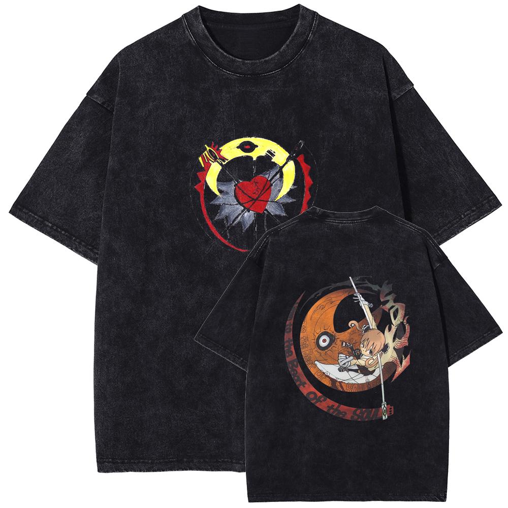 Anime Soul Eater Albarn Maka Death Child Graphic Tshirt Unisex Casual Vintage Tshirts Washed Cotton Harajuku Unisex Tops T Shirt S