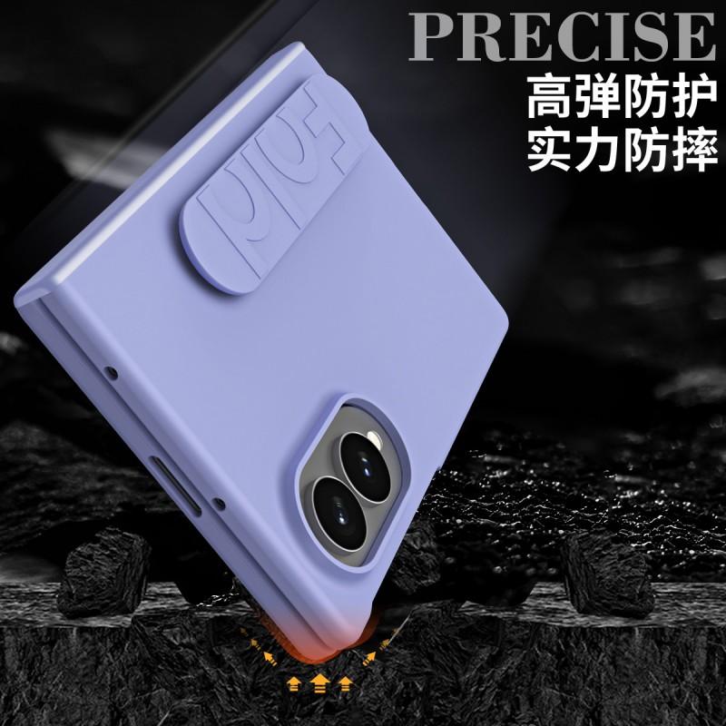 Custodia per Telefono con Cinturino da Polso a Cerniera Flessibile per Galaxy Z Fold8 Fold7 Fold6 Fold5 con Copertura Posteriore Magnetica in PC