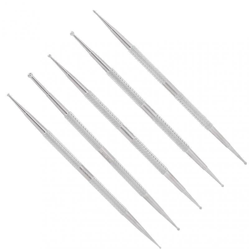 5 Stück Doppelkopf Nailart Punktierstift Edelstahl Malerei DIY Dekoration