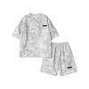 Men's Tie-dye 2PCS Outfit Summer Casual Loose Short Sleeve T-shirt + Shorts Set Streetwear