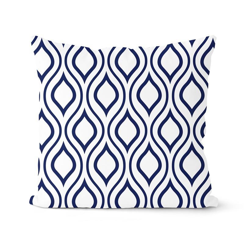 Navy Blue Cushion Geometric Pillowcase Decorative Pillow Home Decor Throw