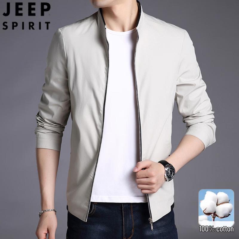 JEEP SPIRIT Men s Casual Cotton Stand Collar Jacket M
