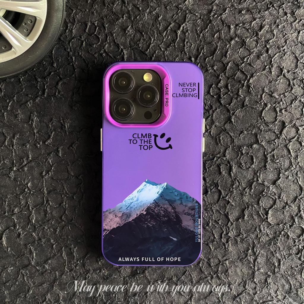 Snow Mountain Scenery iPhone 16 Pro Max Phone Case, New Color Silver 15/14mm Personalized IMD Drop-Proof Case 13