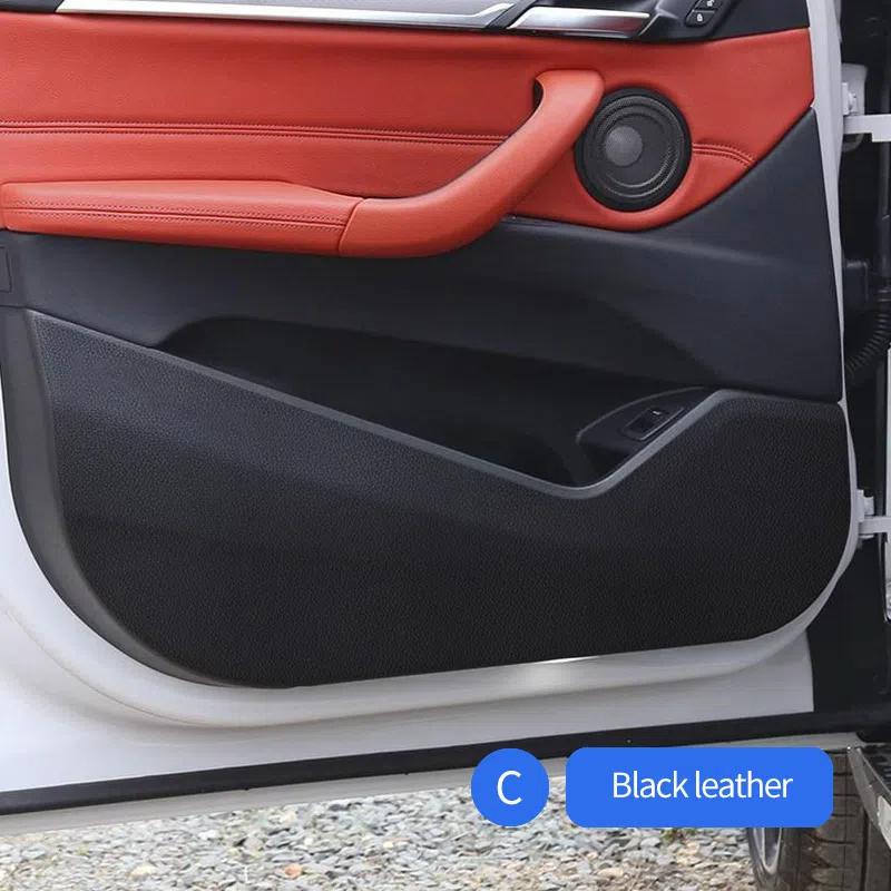 For BMW X2 2018- Leather Carbon Fiber Sticker Door Anti Kick Cover Sill Protection Mat Car Sticker Car Accessories