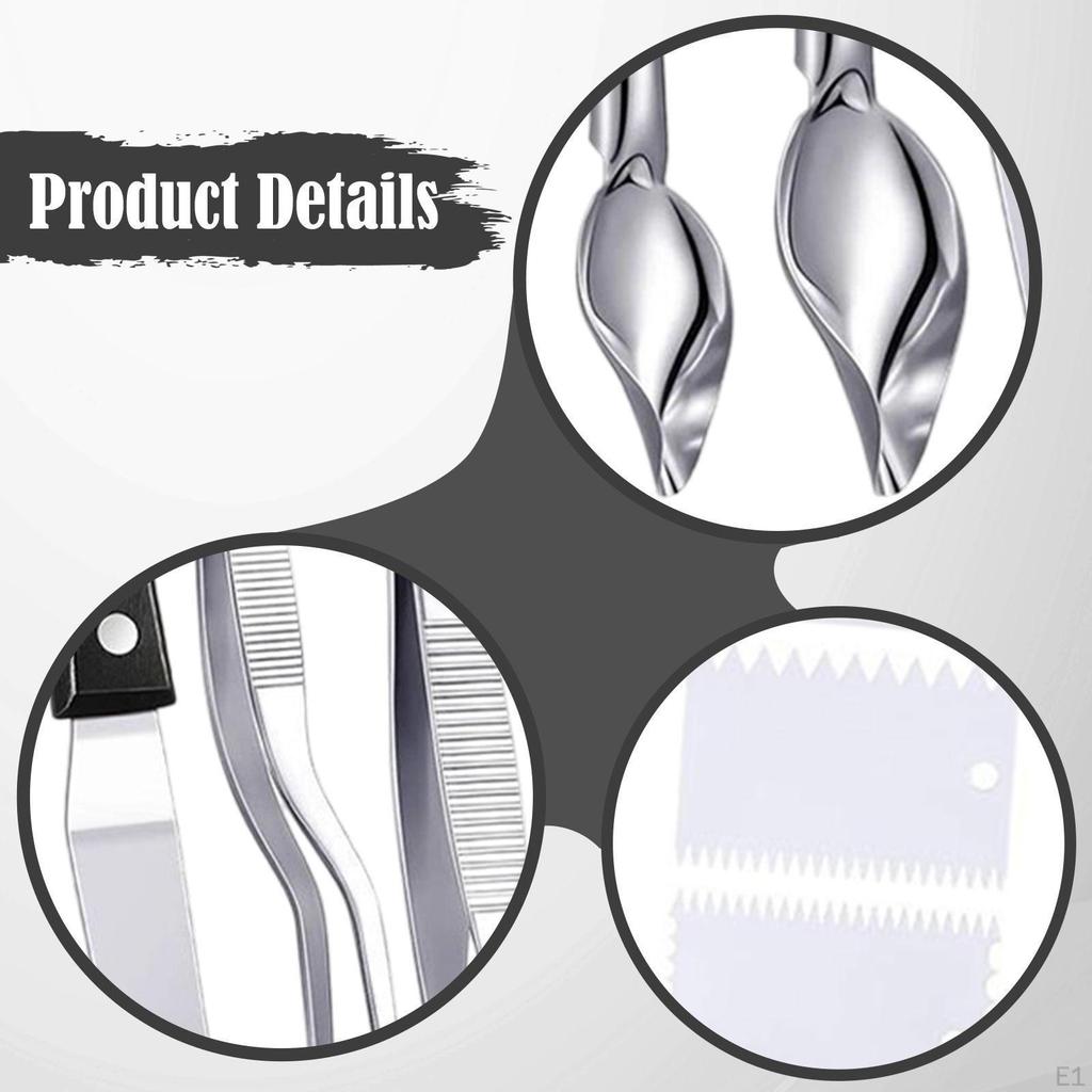 Tweezers Tong Plating Tool Set Portable Sauce Drawing Spoon Scrapers Culinary Precision Tongs for