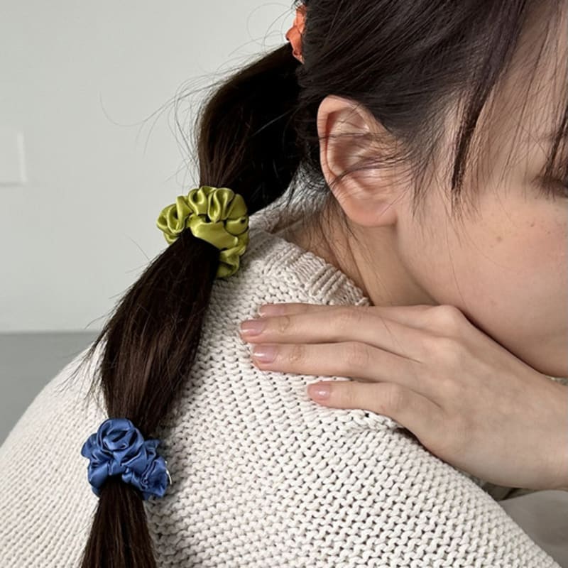 Geegee [1+1] Real Silk Scrunchie - 4color