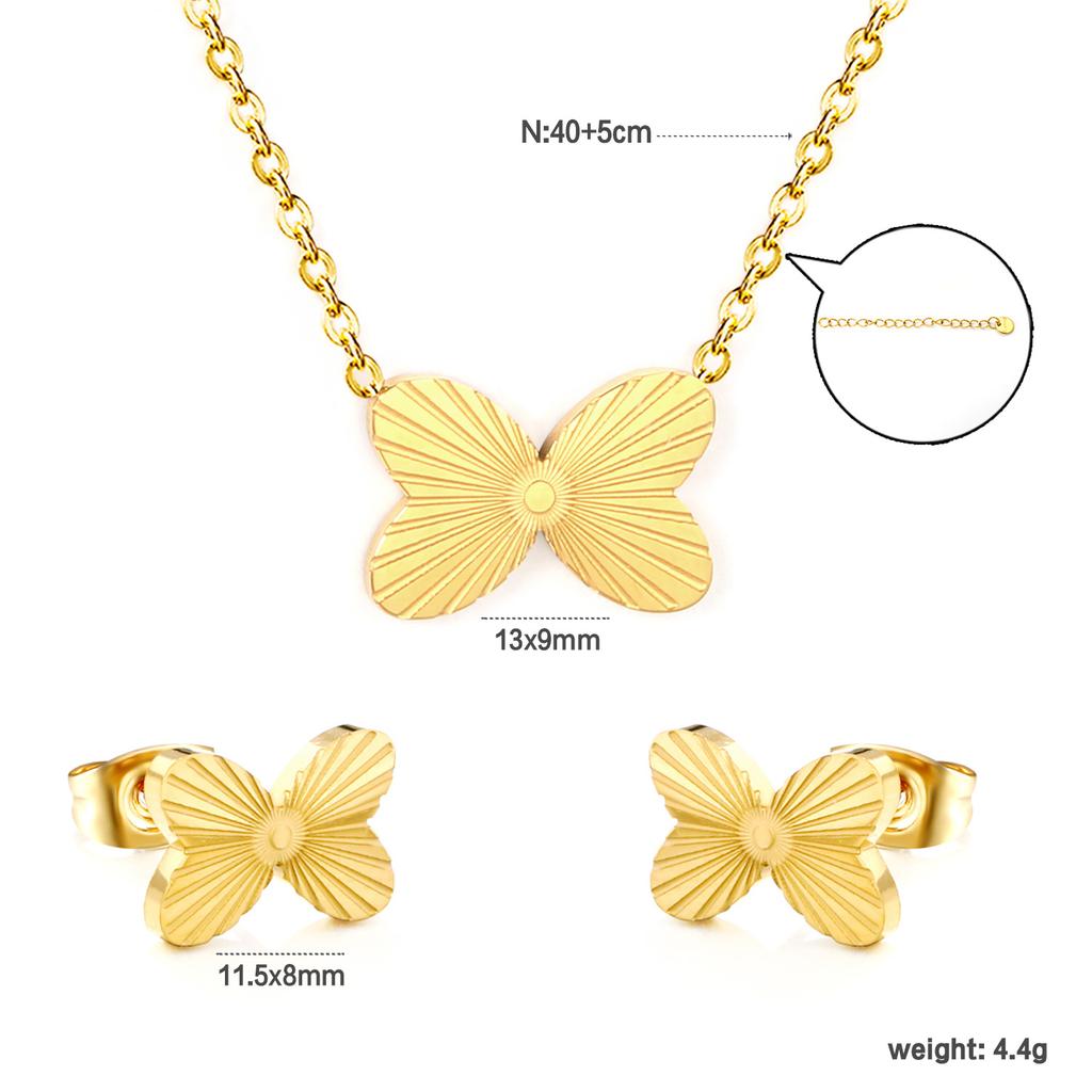 Luxury Fashion Clover Earrings And Necklace Jewelry Set Elegant Earring Gift Box