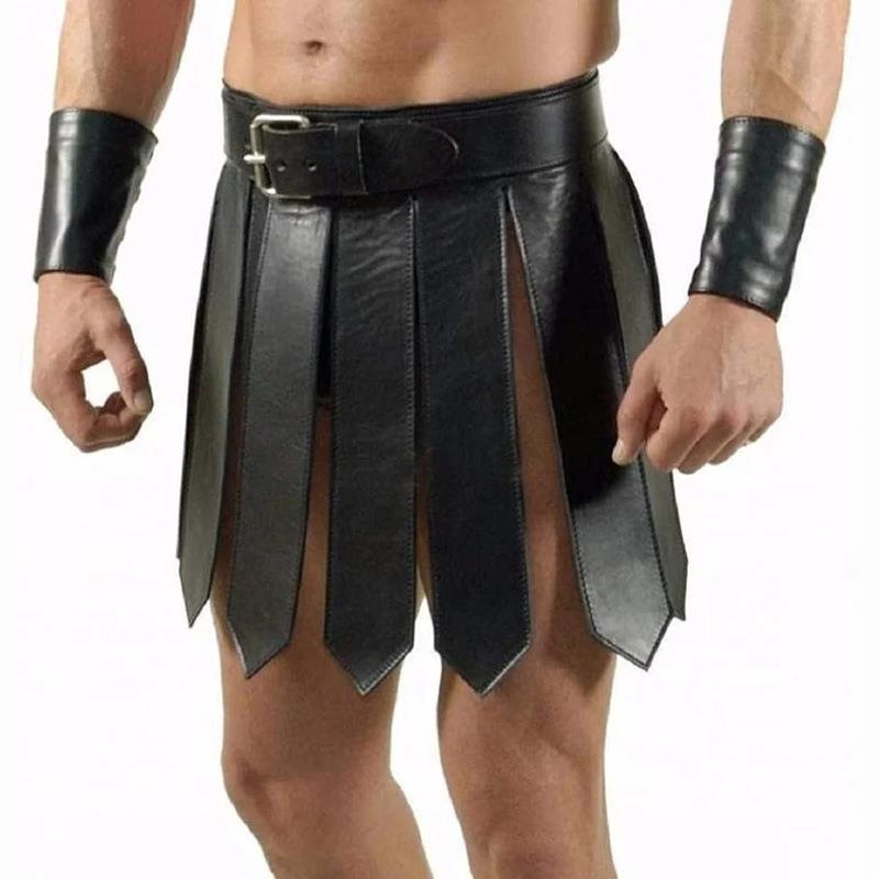Ancient Roman Legion Gladiator Battle Belt Skirt Men Women Steampunk PU Leather Armor Dress Medieval Gree… More