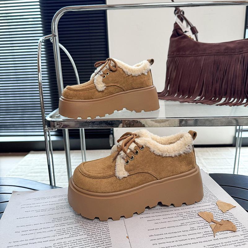 

Women s Fur Mouth Decoration Large Size Soft Sole Winter Warm Fur One Snow Boots Padded Lined Ankle Boots Non-Slip Hiking Casual Sports Cotton Boots 40 верблюд