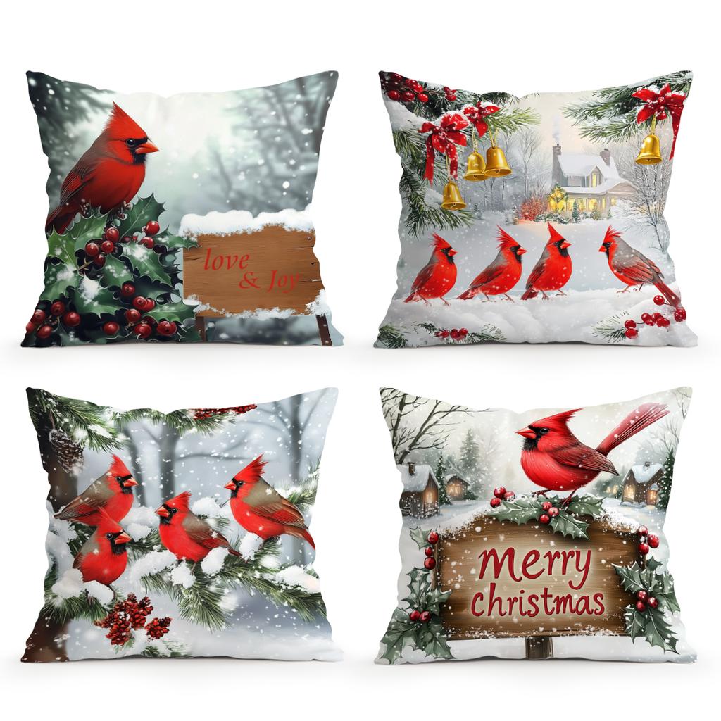 Christmas Red Bishop Pillowcase Bedroom Sofa Cushion Cover 100% Polyester Living Room Cushion Pillowcase Home Decor