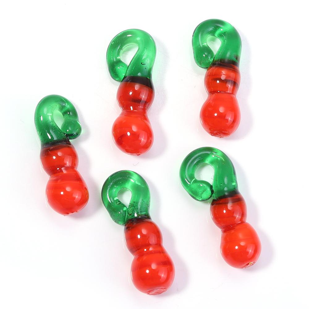

5pcs/lot Fruit Vegetable Glass Charms Cherry Strawberry Pendants Handmade Lampwork Charms For Jewelry Making DIY Accessories