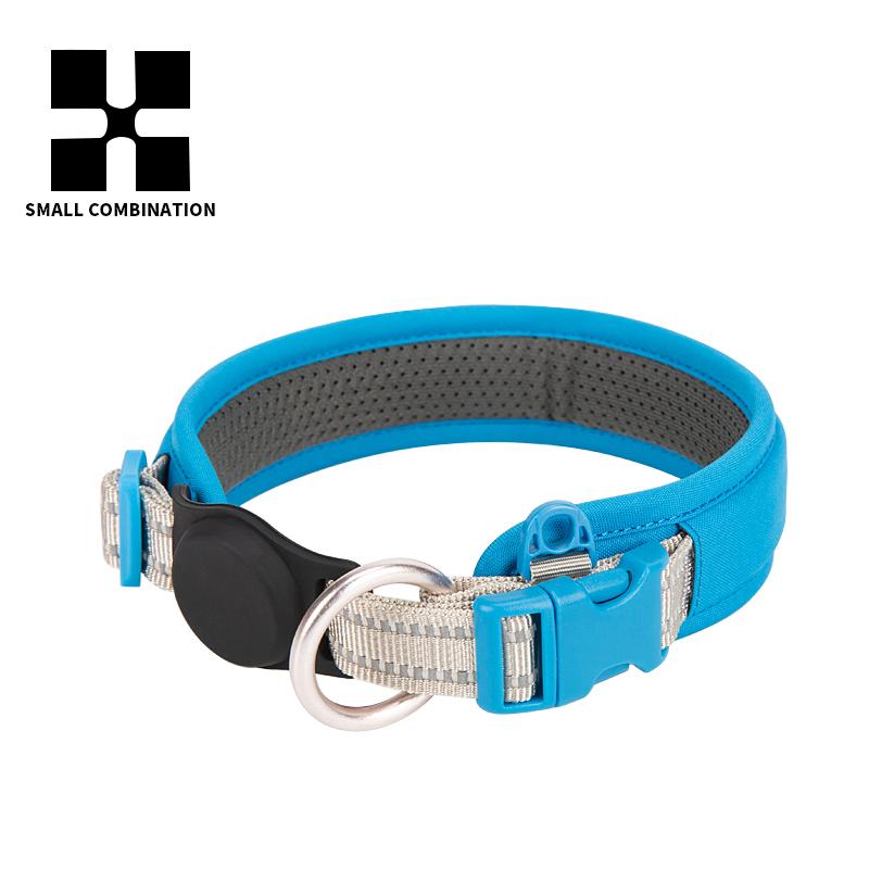 Personalisiertes AirTag Hundehalsband Verstellbares Nylon Reflektierend Gepolstertes Haustier Hundehalsband für Kleine Mittelgroße Große Hunde Zubehör