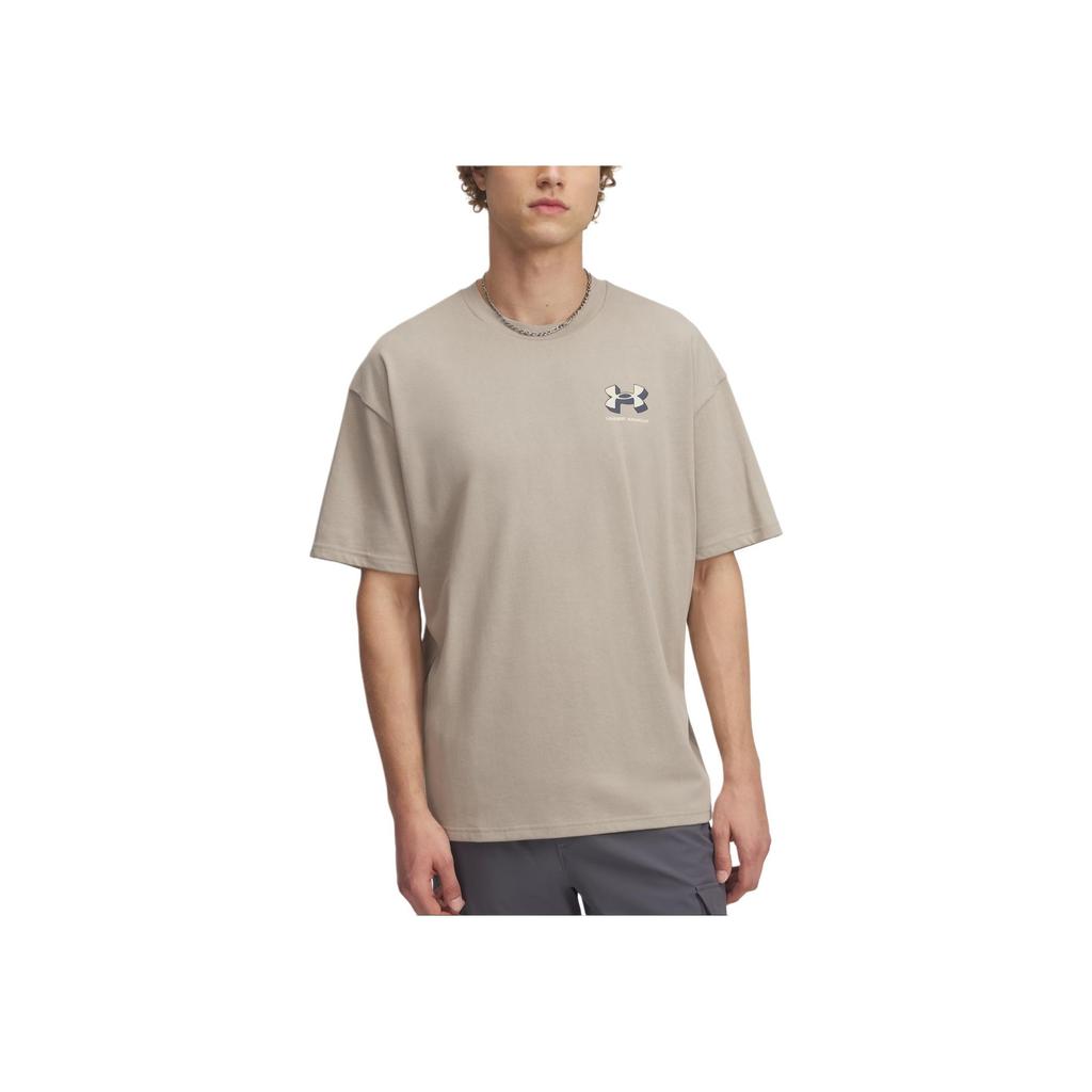 Under Armour SS25 Minimalist Loose Fit Short Sleeve T-Shirt Men Tops Gray-Brown Dusty-Pink Storm-Gray 1387285-203