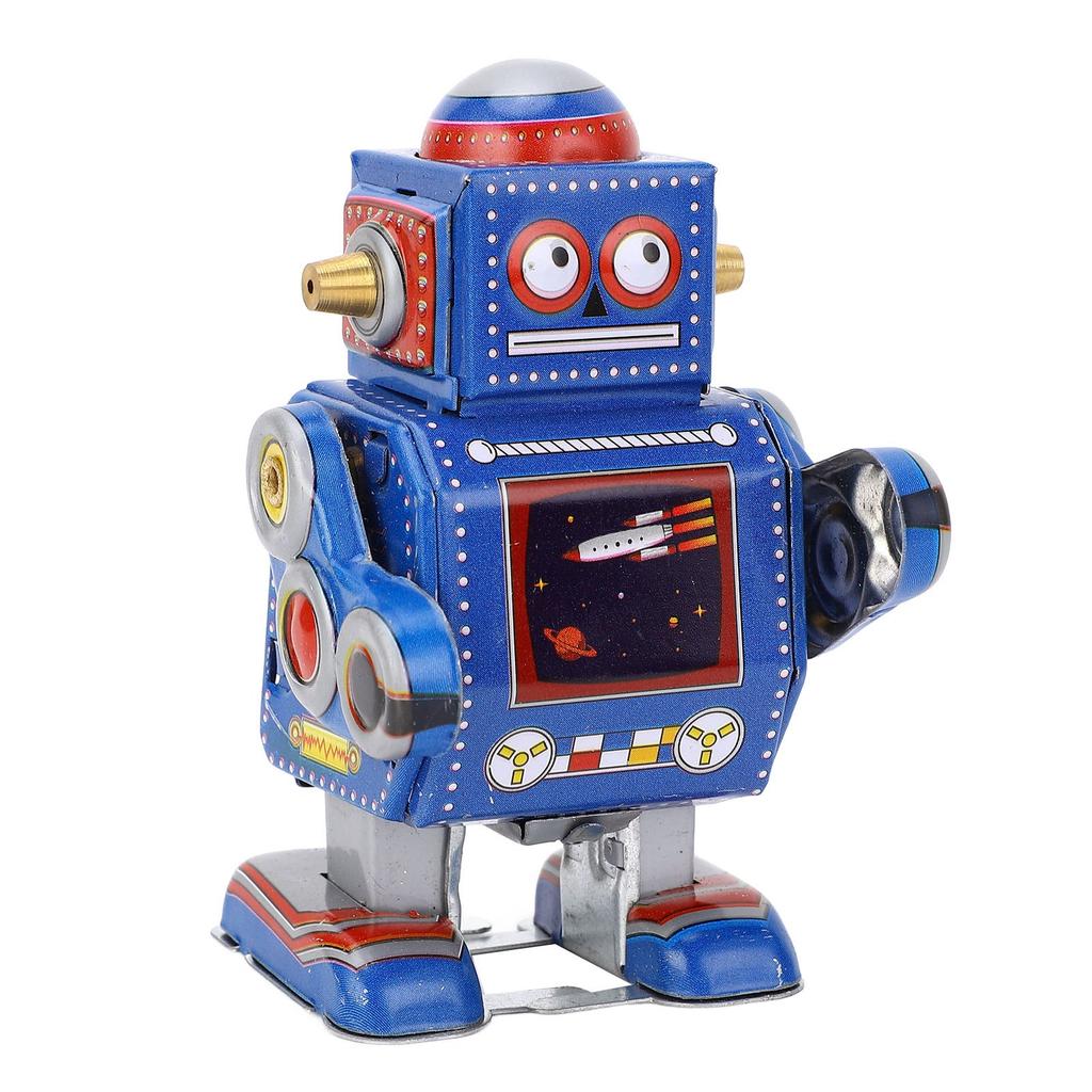 Wind Up Robot Toy Hand Made Decorative Vintage Clockwork Robot Toy Interesting Wind Up Iron Toy for Cafe Bar Restaurant