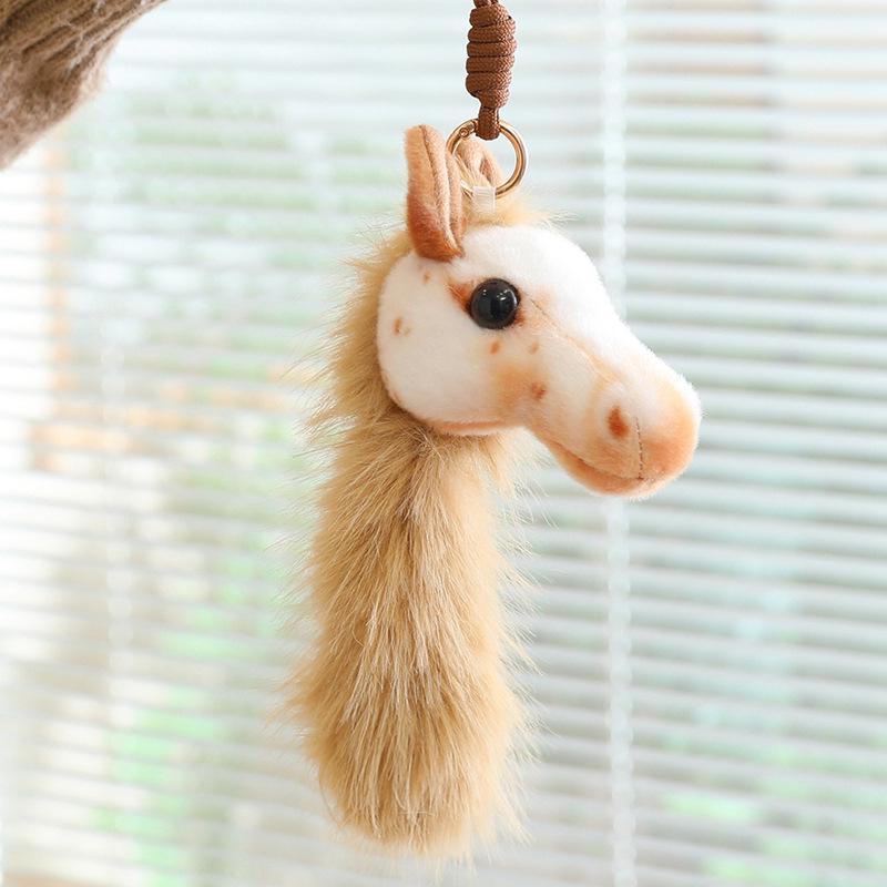 Year of the Horse Akhal-Teke White Horse Plush Keychain - Small Pendant Toy & New Year Gift