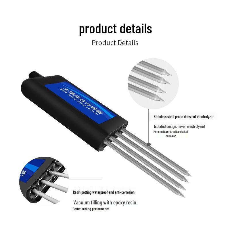 Soil Analyzer: Temperature, Humidity, Moisture, pH, Salinity, Nitrogen, Phosphorus, Potassium Sensor