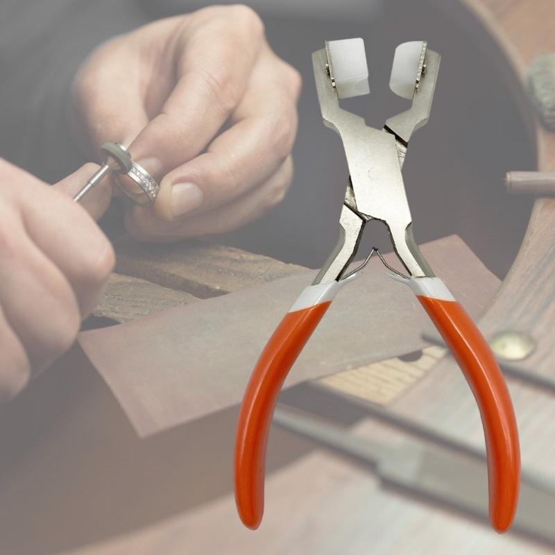 Jewelry Wire Shaping Pliers with Broad Smooth Covered Jaw, Covered Handle, and 5.91 in/15 Cm Length for Customizable Craft Work and Repairs