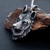 Vintage Silver Color Viking Wolf Head Pendant Necklace 316l Stainless Steel Norse Viking Amulet Necklace Men Women Gift Jewelry