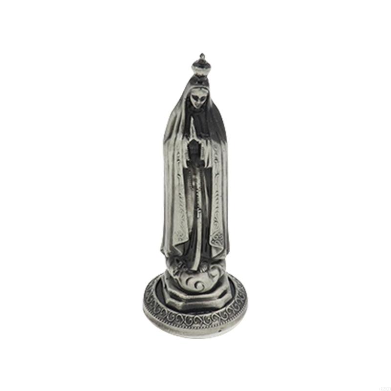 62KD Metal Maria Figurine Vintage Antique Christian Religious Figure Statue Ornament