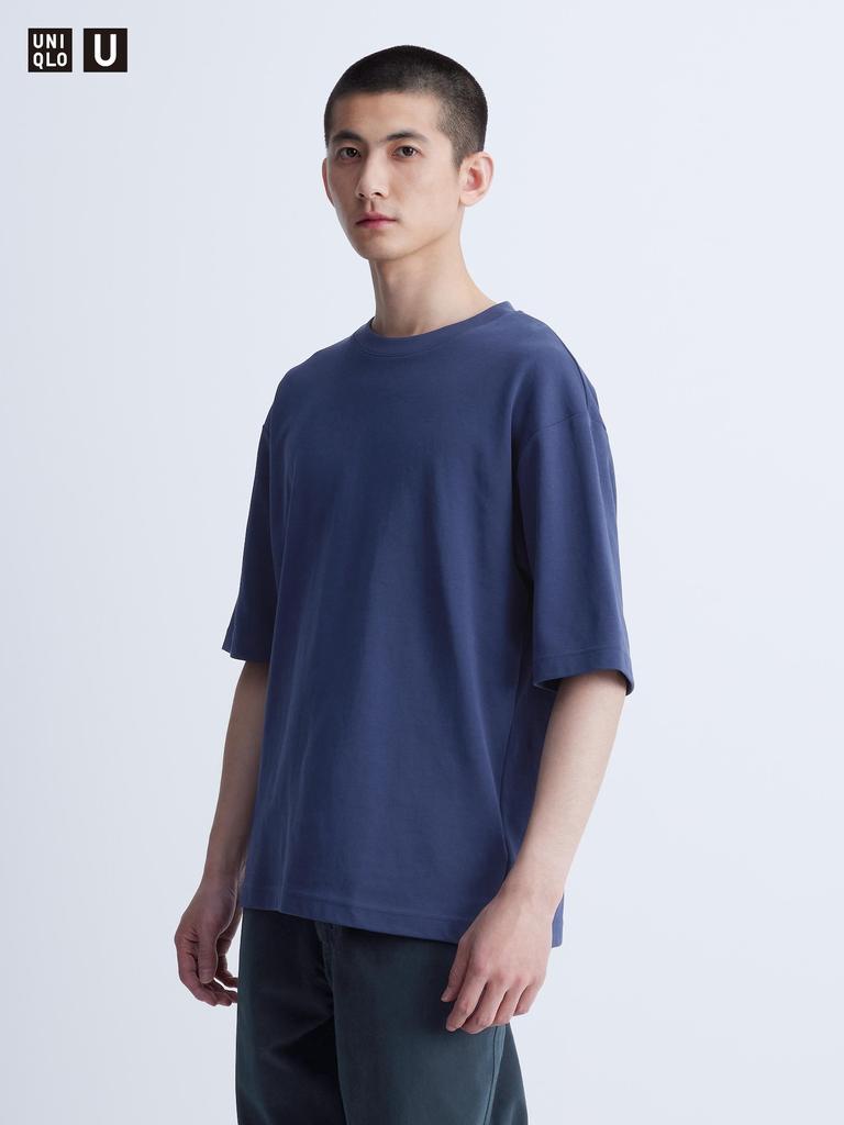 Uniqlo Japan Air Rhythm Cotton Oversized Tee  5 Minute Sleeves 