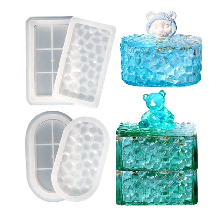 Box Resin Mold Storage Box Resin Molds Silicone Jewelry Box Resin Mold with Lid