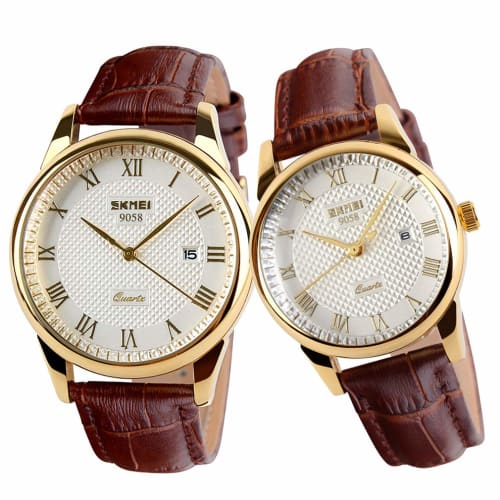 Watch Men's Business Arm Watch Men's Waterproof Brown Leather Belt Quartz Analog Stylish Classic Casual Simple Date Day of the Week Lightweight Men's
