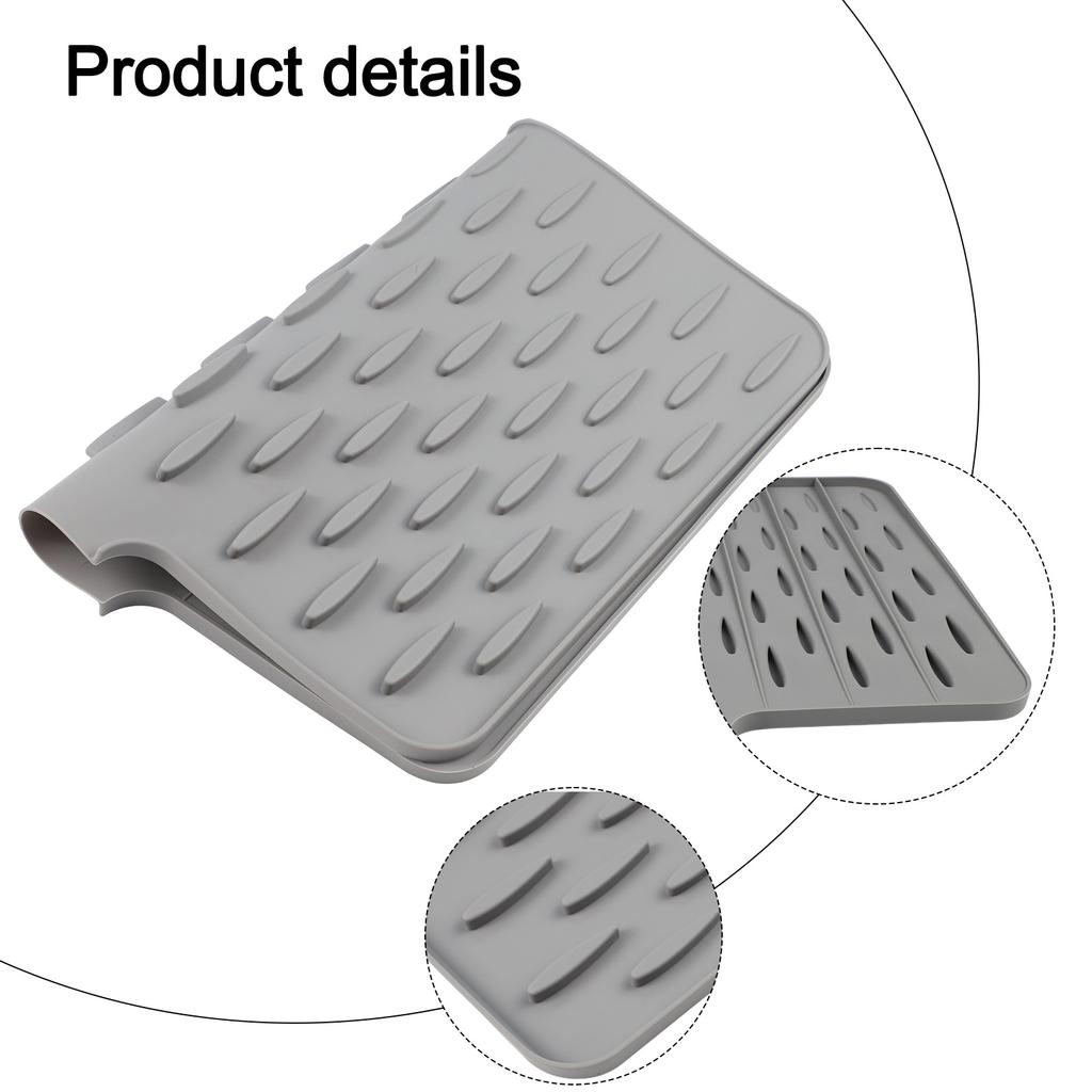 Flexible Silicone Dish Drying Mat with Non Slip Bottom for Kitchen