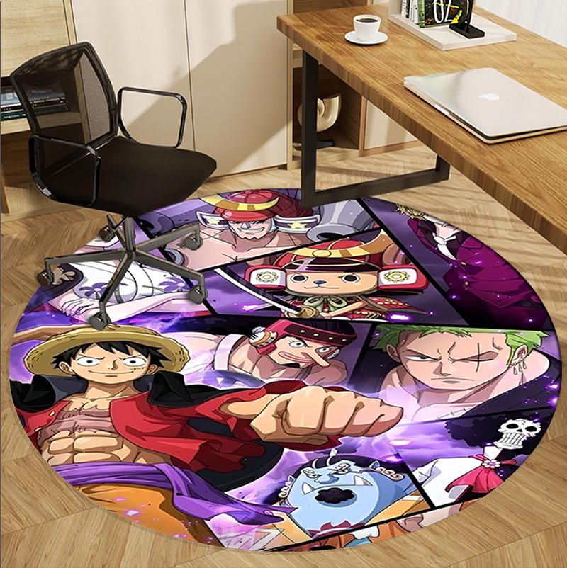 One Piece Pattern Round Rug, Indoor/Outdoor Mat, for Picnic, Gameroom, Bedroom, Office, Living Room, Home Decor Carpet, Birthday Gift