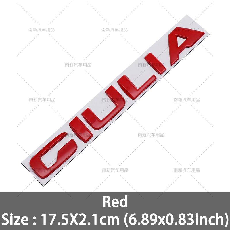 BEZO1 3D Metal Q2 Q4 Letter Badge Rear Giulia Stelvio Trunk Emblem Car Stickers For Alfa Romeo Giulia Stelvio Car Styling Accessories