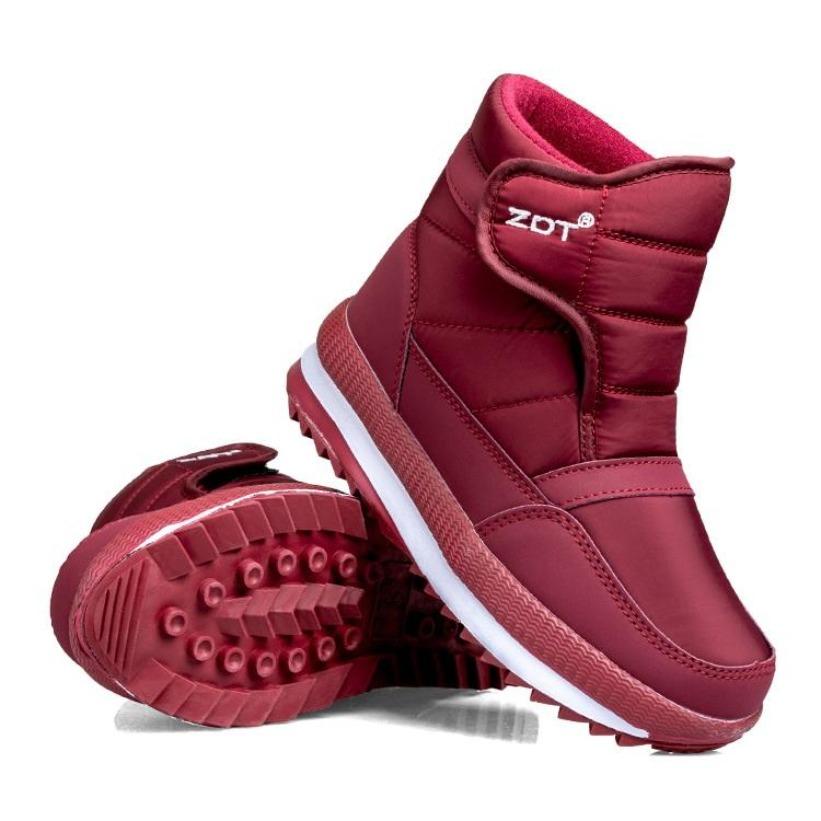 Thickened Middle Aged Elderly Womens Anti Skid Cotton Boots Plush Warm Casual Snow Boots Comfortable Winter